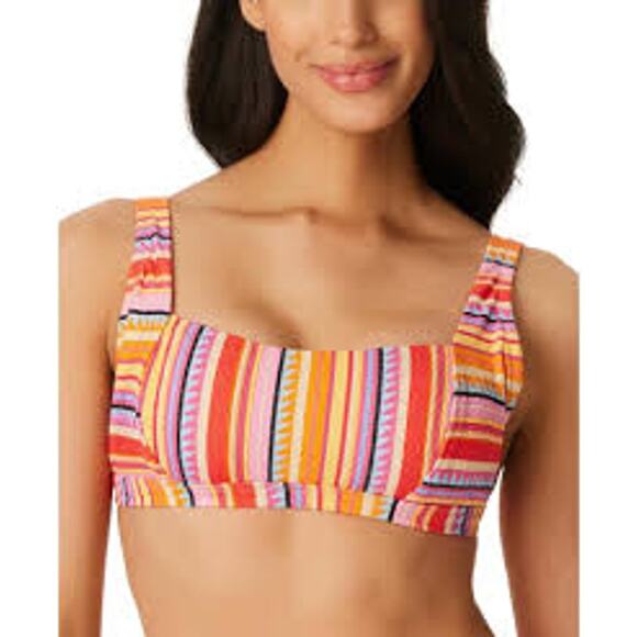 JESSICA SIMPSON Escape to Pacific Square Neck Bra Bikini Swim Top NWT Small - Picture 1 of 7